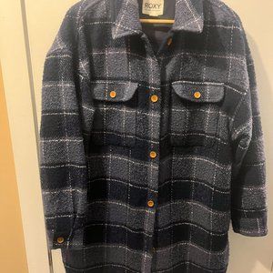 Roxy Shacket Blue Plaid